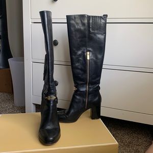 Michael Kors Arley Heeled Riding Boot - Size 7 - Black